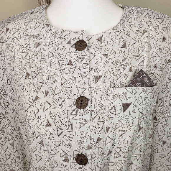 Vintage Cream and Brown Business Dress by Jennifer Gee - Picture 3 of 9